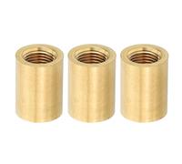 PATIKIL Lamp Pipe Brass Coupling Nut, 3 Pcs 20mm Long M10 Fine Round Thread Sleeve Lamp Pipe Adaptor Rod Connector Hardware for Light Fixture Assembly or Repair, 15mm OD.