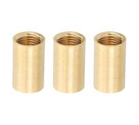 PATIKIL Lamp Pipe Brass Coupling Nut, 3 Pcs 20mm Long M10 Fine Round Thread Sleeve Lamp Pipe Adaptor Rod Connector Hardware for Light Fixture Assembly or Repair, 12mm OD.