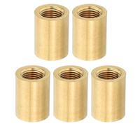 PATIKIL Lamp Pipe Brass Coupling Nut, 5 Pcs 20mm Long M10 Fine Round Thread Sleeve Lamp Pipe Adaptor Rod Connector Hardware for Light Fixture Assembly or Repair, 15mm OD.