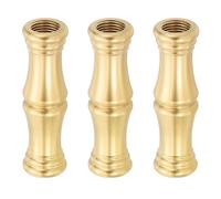 PATIKIL Lamp Solid Brass Spindle, 3 Pack M10 Fine Threaded Turned Brass Spindle Lamp Pipe Coupling Rod Connector Light Fixture for Light Repair Decoration, 15.5 x 54mm