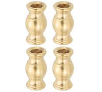 PATIKIL Lamp Solid Brass Spindle, 4 Pack M10 Fine Threaded Turned Brass Spindle Lamp Pipe Coupling Rod Connector Light Fixture for Light Repair Decoration, 17 x 30mm