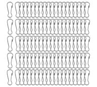 PATIKIL Lanyard Hooks, 100 Pcs 25mm Stainless Steel 304 Spring Snap Hook Metal Clips Clasp for Key Chain Key Rings ID Card Shower Curtain, Black