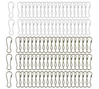 PATIKIL Lanyard Hooks Flag Pole Clip, 100 Pcs 25x9.2x1.9mm Stainless Steel 304 Spring Snap Hook Metal Clips Clasp for Key Chain Key Rings ID Card Shower Curtain, Bronze Silver