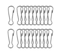 PATIKIL Lanyard Hooks Flag Pole Clip, 20 Pcs 40x12.8x3.2mm Stainless Steel 304 Spring Snap Hook Metal Clips Clasp for Key Chain Key Rings ID Card Shower Curtain, Black