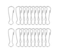 PATIKIL Lanyard Hooks Flag Pole Clip, 20 Pcs 40x12.8x3.2mm Stainless Steel 304 Spring Snap Hook Metal Clips Clasp for Key Chain Key Rings ID Card Shower Curtain, Silver
