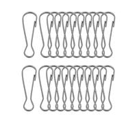 PATIKIL Lanyard Hooks Flag Pole Clip, 20 Pcs 50x15.7x3.4mm Stainless Steel 304 Spring Snap Hook Metal Clips Clasp for Key Chain Key Rings ID Card Shower Curtain, Black