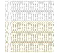 PATIKIL Lanyard Hooks Flag Pole Clip, 200 Pcs 25x9.2x1.9mm Stainless Steel 304 Spring Snap Hook Metal Clips Clasp for Key Chain Key Rings ID Card Shower Curtain, Gold Silver