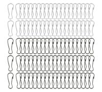 PATIKIL Lanyard Hooks Flag Pole Clip, 240 Pcs 20x7.1x1.9mm Stainless Steel 304 Spring Snap Hook Metal Clips Clasp for Key Chain Key Rings ID Card Shower Curtain, Silver Black