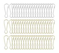 PATIKIL Lanyard Hooks Flag Pole Clip, 60 Pcs 50x15.7x3.4mm Stainless Steel 304 Spring Snap Hook Metal Clips Clasp for Key Chain Key Rings ID Card Shower Curtain, Gold Bronze Silver