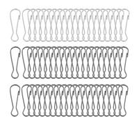 PATIKIL Lanyard Hooks Flag Pole Clip, 60 Pcs 50x15.7x3.4mm Stainless Steel 304 Spring Snap Hook Metal Clips Clasp for Key Chain Key Rings ID Card Shower Curtain, Silver Black