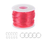 PATIKIL Lanyard String Kit, Glitters Plastic Lacing Cord Gimp String Lanyard Weaving Kit with Lanyards Accessories for Jewelry Making DIY Crafts, Bracelets, Keychains, Pink