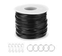 PATIKIL Lanyard String Kit, Plastic Lacing Cord Gimp String Lanyard Weaving Kit with Lanyards Accessories for Jewelry Making DIY Crafts, Bracelets, Keychains, Black