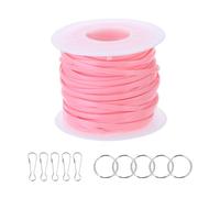 PATIKIL Lanyard String Kit, Plastic Lacing Cord Gimp String Lanyard Weaving Kit with Lanyards Accessories for Jewelry Making DIY Crafts, Bracelets, Keychains, Pink