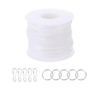PATIKIL Lanyard String Kit, Plastic Lacing Cord Gimp String Lanyard Weaving Kit with Lanyards Accessories for Jewelry Making DIY Crafts, Bracelets, Keychains, White