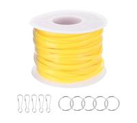 PATIKIL Lanyard String Kit, Plastic Lacing Cord Gimp String Lanyard Weaving Kit with Lanyards Accessories for Jewelry Making DIY Crafts, Bracelets, Keychains, Yellow