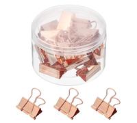 PATIKIL Large Binder Clips, 24 Pcs Metal Paper Binder Clip Clamp Office Clips with Plastic Box for Paper Home Office Supplies, Rose Gold, 2 x 1.3 Inch