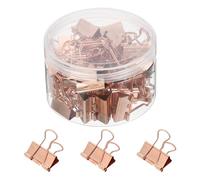 PATIKIL Large Binder Clips, 80 Pcs Metal Paper Binder Clip Clamp Office Clips with Plastic Box for Paper Home Office Supplies, Rose Gold, 1.3 x 0.7 Inch