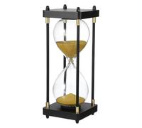 PATIKIL Large Decorative Sand Timer, 60 Minutes Wood Hour Glass Timer Modern Wooden Hour Glass for Cooking Game Office Classroom Kitchen Home, Gold Tone(Style 1)