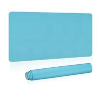 PATIKIL Large Desk Mat, 31"x15", Blue, PU Leather & Suede, Non-Slip, Waterproof, Office/Home Work Study