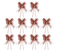 PATIKIL Large Gift Bow 28x8 Inch, 10 Pack Pull Bows for Gift Wrapping Present Wedding Valentine's Day Christmas Basket Decoration, Brown