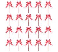 PATIKIL Large Gift Bow 6x3.5 Inch, 20 Pack Pull Bows for Gift Wrapping Present Wedding Valentine's Day Party Birthday Christmas Basket Decoration, Red