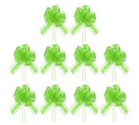 PATIKIL Large Gift Bow 8x6 Inch, 10 Pack Pull Bows for Gift Wrapping Present Wedding Valentine's Day Party Birthday Christmas Basket Decoration, Light Green