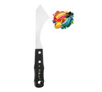 PATIKIL Large Palette Knife, 10.2" Long Stainless Steel Flat Pallet Knife with Wood Handle Artist Painting Supply for Oil Acrylic Paint Canvas, Mixing, Spreading, Black(Long Spatula)