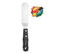 PATIKIL Large Palette Knife, 10.2" Long Stainless Steel Flat Pallet Knife with Wood Handle Artist Painting Supply for Oil Acrylic Paint Canvas, Mixing, Spreading, Black(Rounded Rectangle)