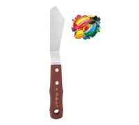 PATIKIL Large Palette Knife, 10" Long Stainless Steel Flat Pallet Knife with Wood Handle Artist Painting Supply for Oil Acrylic Paint Canvas, Mixing, Spreading, Mahogany Finish(Trapezoid)