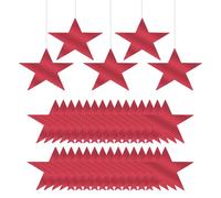 PATIKIL Large Star Cutouts, 40 Pcs 6" Double Printed Paper Star Decoration Star Cardboard Cutout Five Stars Cutout for Wedding Movie Night Party Decoration DIY Classroom, Red