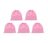 PATIKIL Large Velvet Bags With Drawstrings, 5 Pack 14 x 14 Inch Hair Dryer Bag Treat Bag Dust Bag Hotel Storage Bag for Travel Luggage Packing, Pink