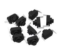 PATIKIL Latching Push Button Switch, 10 Pcs Bent Pin On/Off Self-lock DC 30V 1A Micro Control Switch for Flashlight Light Lamp Wall Outlet DIY, Black