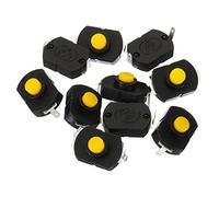 PATIKIL Latching Push Button Switch, 10 Pcs KAN-23 Bent Pin with Hole On/Off Self-lock DC 30V 1A Micro Switch for Flashlight Light Wall Outlet, Black
