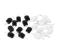 PATIKIL Latching Push Button Switch, 20 Pcs Straight Pin On/Off Self-lock DC 30V 1A Micro Control Switch for Flashlight Light Lamp Wall Outlet DIY, Black/White
