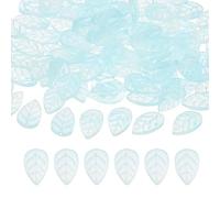 PATIKIL Leaf Beads, 100Pcs Crystal Leaf Beads Translucent Czech Glass Beads Spacer Bead for DIY Jewelry Making Bracelets Necklace, Gradient Lake Blue