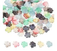 PATIKIL Leaf Beads, 100Pcs Crystal Maple Leaf Beads Translucent Czech Glass Beads Spacer Bead for DIY Jewelry Making Bracelets Necklace, Multicolored
