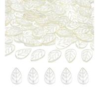 PATIKIL Leaf Beads, 50Pcs Crystal Translucent Czech Glass Beads for DIY Jewelry Making Bracelets Necklace, Crystal Yellow