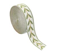 PATIKIL Leaf Pattern Jacquard Ribbon Trim, 1.2 Inch 10 Yard Polyester Jacquard Ribbon Sewing Leaves Webbing for Sewing Crafts, Home Decor, Apparel, Handmade Bags, Green