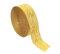 PATIKIL Leaf Pattern Jacquard Ribbon Trim, 1 Inch 10 Yard Polyester Jacquard Ribbon Sewing Leaves Webbing for Sewing Crafts, Home Decor, Apparel, Handmade Bags, Golden Yellow