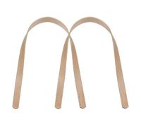 PATIKIL Leather Bag Handle Strap, 2 Pcs 23.6" L 1/16" W Replacement Leather Purse Straps Sew on Bag Handle for Purse Handbag Shoulder Making, Apricot Cream
