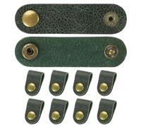 PATIKIL Leather Cord Organizer Cable Straps, 10Pcs 8x2cm Portable Cable Leather Clamps USB Holder Earphone Cord Management for Cable, Wire, Green