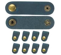 PATIKIL Leather Cord Organizer Cable Straps, 10Pcs 8x2cm Portable Cable Leather Clips USB Holder Earphone Cord Management for Cable, Wire, Blue