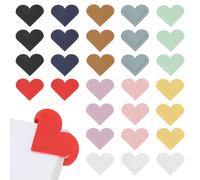 PATIKIL Leather Heart Bookmarks, 30Pcs Cute Corner Page Book Marks Bookmark Clips Book Accessories for Reading Lovers Women Men Teacher Gifts, Multicolor