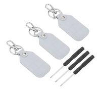 PATIKIL Leather Key Fob, 3 Pcs Genuine Leather Key Cover RFID Key Fob Protector Air Tag Holder Keychain Case with Key Ring & Screwdriver for Car Key ID Key Card Light Blue