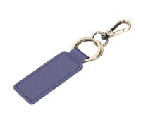 PATIKIL Leather Keychains, 1Pcs Rectangle Leather Key Chain Holder with 2 Keyrings and Metal Clip Key Fob for Car Keychain, Men, Women, Gift, Blue