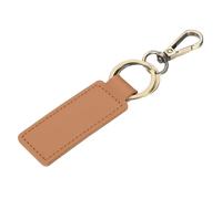 PATIKIL Leather Keychains, 1Pcs Rectangle Leather Key Chain Holder with 2 Keyrings and Metal Clip Key Fob for Car Keychain, Men, Women, Gift, Brown