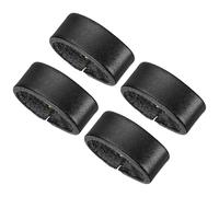 PATIKIL Leather Loop Keeper, 4 Pack Leather Loops Belt Keeper Loops Retainer Straps Replacement for 0.9"(24mm)/1"(28mm) Wide Belts/Straps, Black