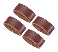 PATIKIL Leather Loop Keeper, 4 Pack Leather Loops Belt Keeper Loops Retainer Straps Replacement for 0.9"(24mm)/1"(28mm) Wide Belts/Straps, Reddish Brown