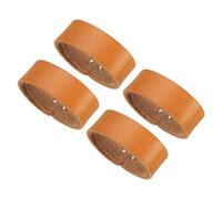 PATIKIL Leather Loop Keeper, 4 Pack Leather Loops Belt Keeper Loops Retainer Straps Replacement for 1.3"(34mm)/1.4"(38mm) Wide Belts/Straps, Earthy Yellow