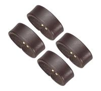 PATIKIL Leather Loop Keeper, 4 Pack Leather Loops Belt Keeper Loops Retainer Straps Replacement for 1.3"(34mm)/1.4"(38mm) Wide Belts/Straps, Coffee